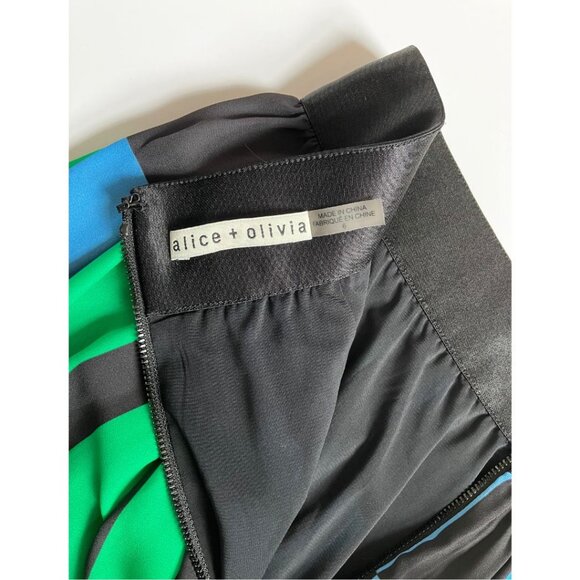 Alice & Olivia Melda Geometric Print Midi Skirt Size 6 Colourblock Multi - Picture 7 of 10